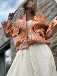 Orange fleur| casaco Bomber