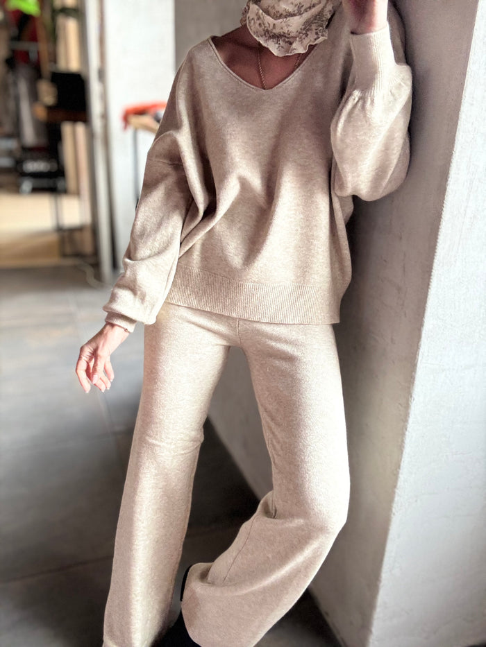 Crema | Conjunto Camisola e calças