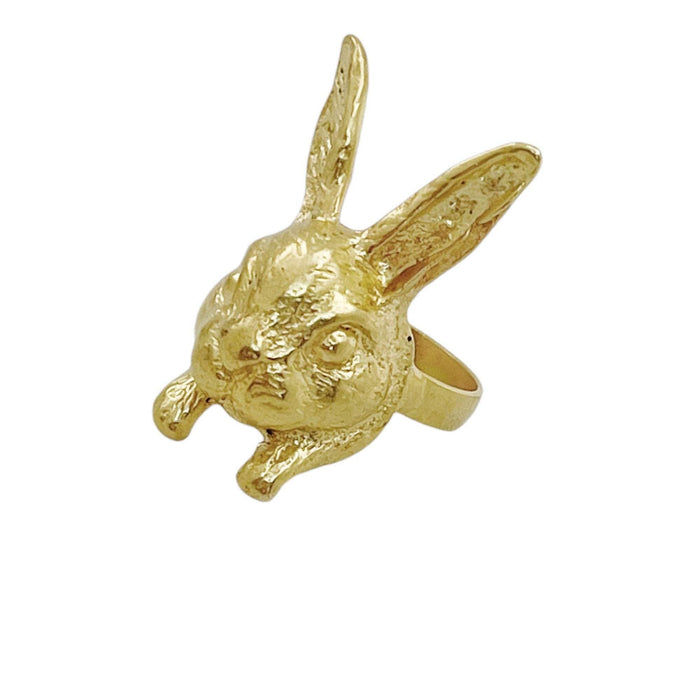 Anel Lucky Rabbit em ouro. Tamanho 15