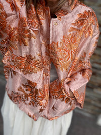 Orange fleur| casaco Bomber