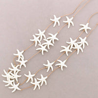 Colar Longo Contas Estrelas do Mar Resina