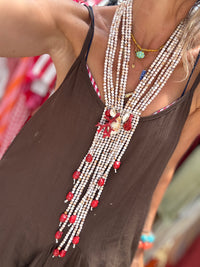 Colar longo coral |  colar