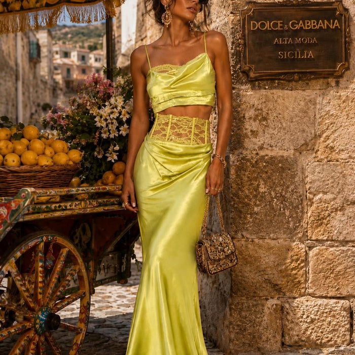 Green Musa| conjunto top e saia