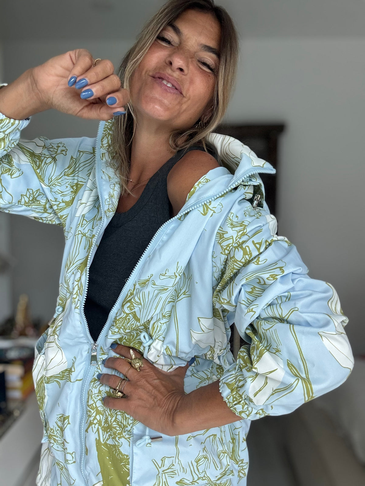 My Blue garden | Parka casaco hoodie