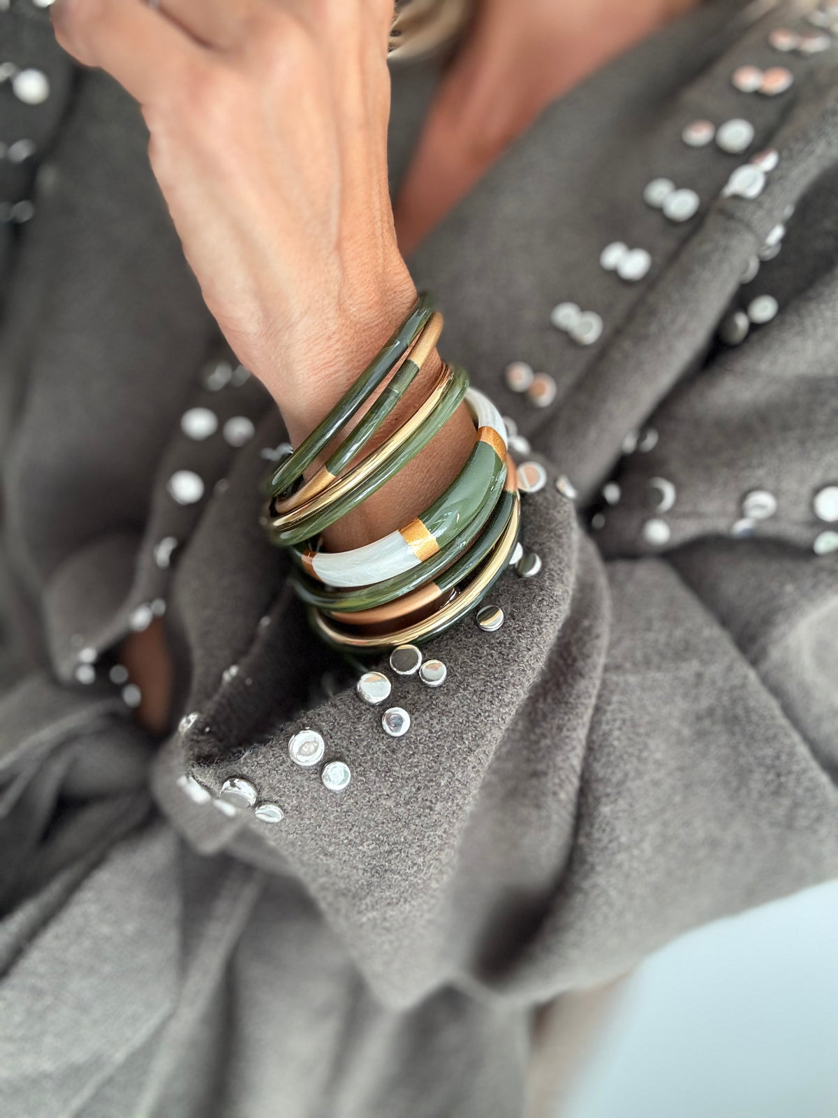 Green&gold | conjunto 5 pulseiras