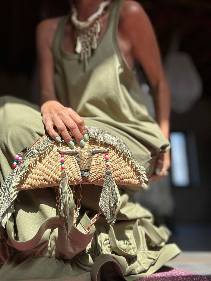 Bull | boho bag malha palha