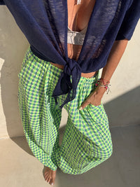 Vichy bolso lateral | calças pantalones