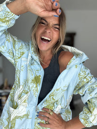 My Blue garden | Parka casaco hoodie