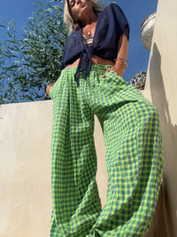 Vichy bolso lateral | calças pantalones