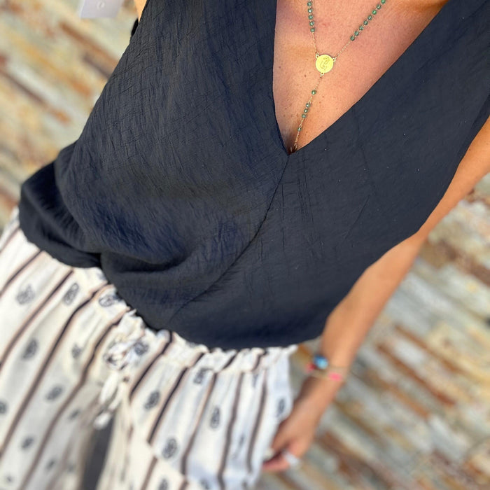 Noir   | Top decote V