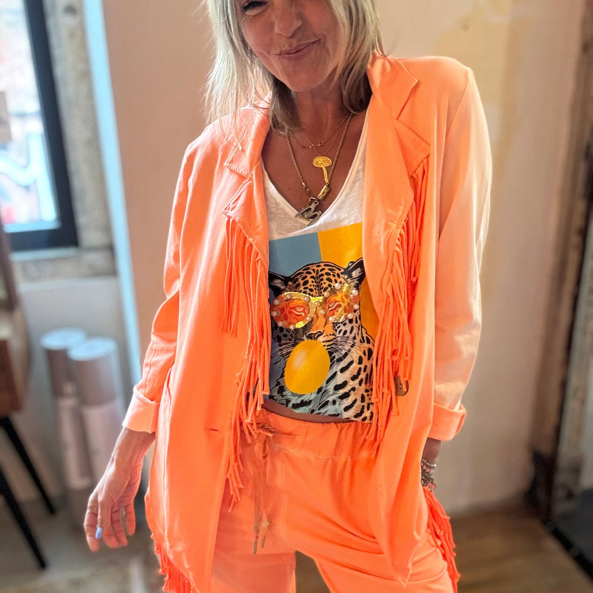 Fringe Néon | blazer casaco