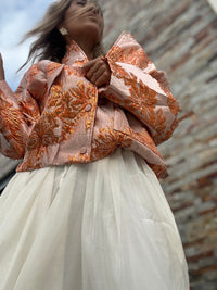 Orange fleur| casaco Bomber