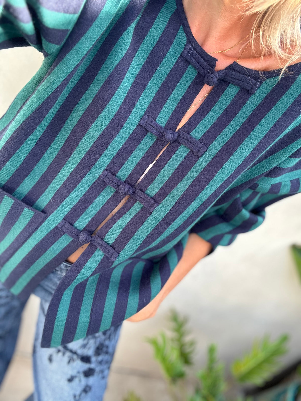 Às riscas JERSEY | casaco