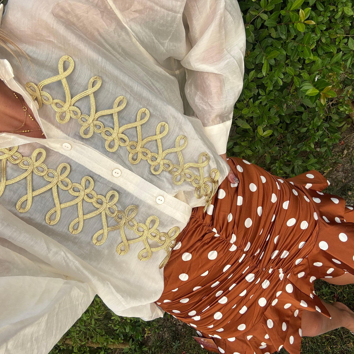 Liocell Bordado Dourado | camisa