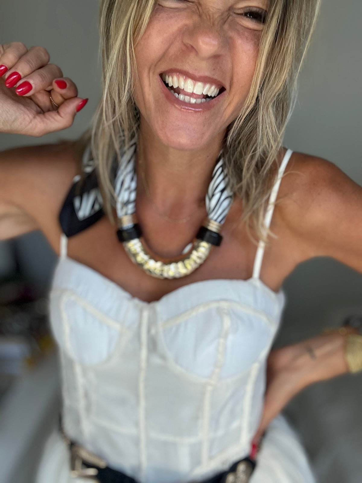Colar lenço zebra