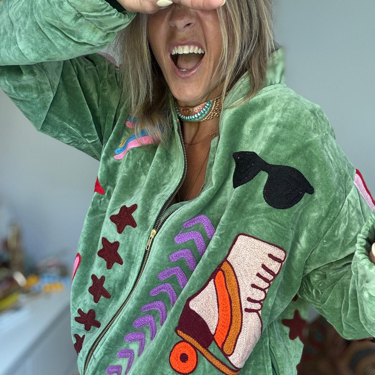 TOUT - Lola Bomber Veludo Verde