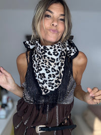 Leopardo | lenço franjas