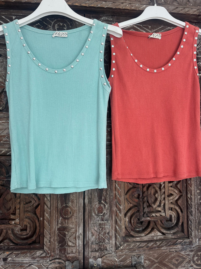 Tachas  | Top canelado