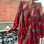 Jaipur Vermelho  | Conjunto Vestido e Kimono