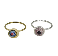 Conjunto de anéis Talismã de Luz em prata 10µ e dourado