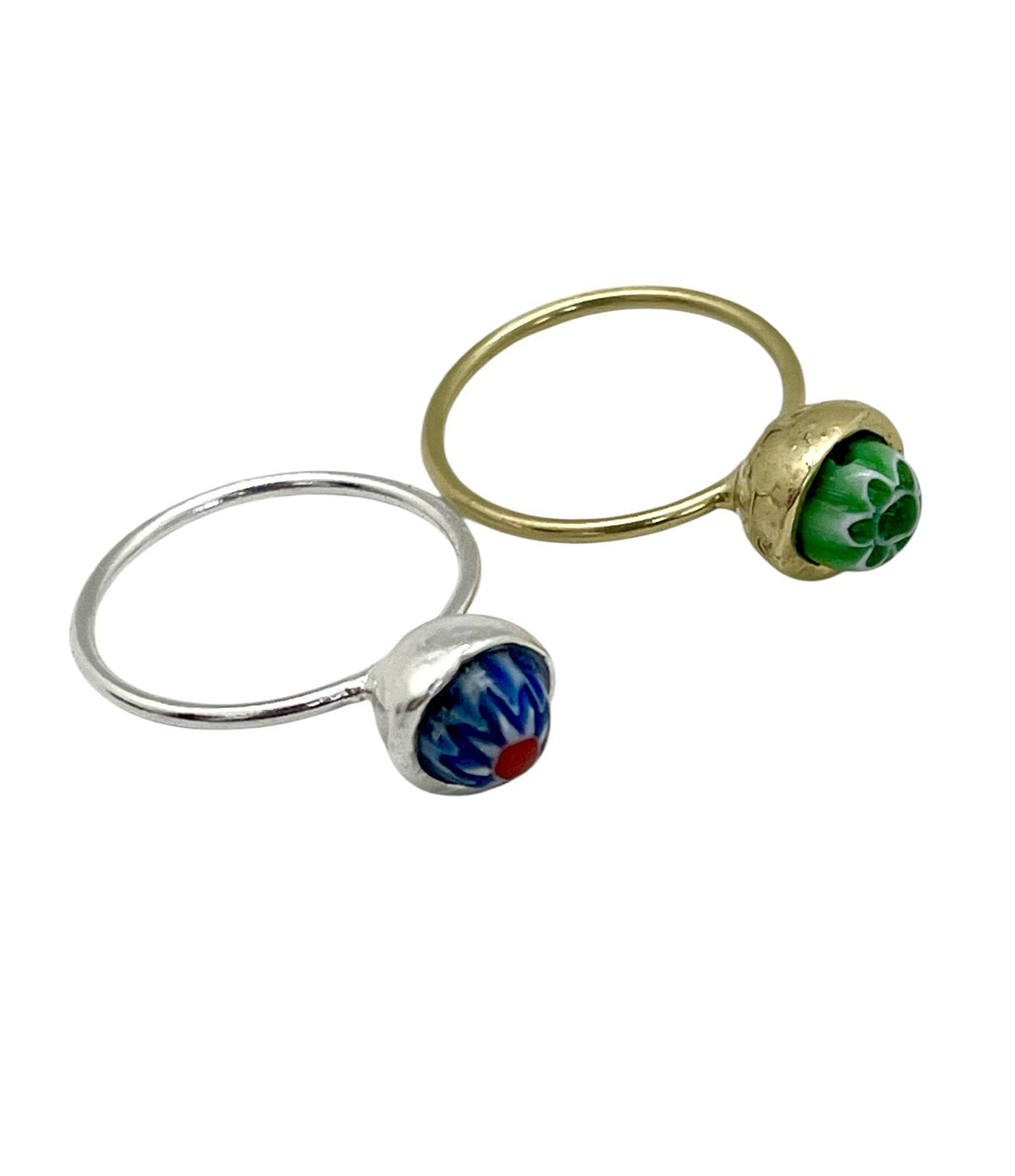 Conjunto de anéis Talismã de Luz em prata 10µ e dourado