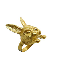 Anel Lucky Rabbit em ouro. Tamanho 15